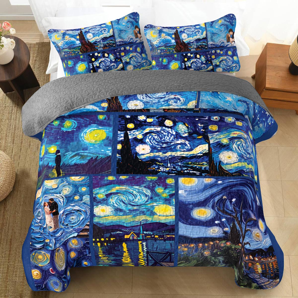 Shineful All Season Quilt 3-Piece Set Starry Night Sip