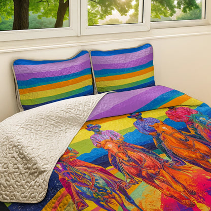 Shineful All Season Quilt 3-teiliges Set Neon Rodeo Cowboy