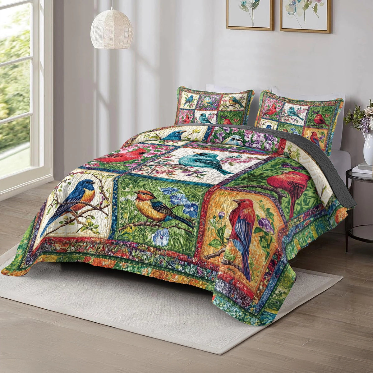 Shineful All Season Quilt 3-Piece Set Song Bird Symphony