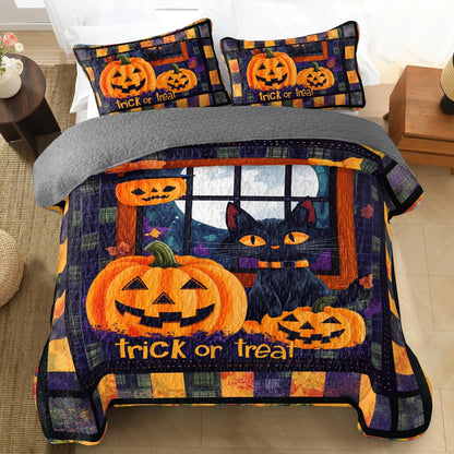 Shineful All Season Quilt 3-Piece Set Halloween Trick or Treat