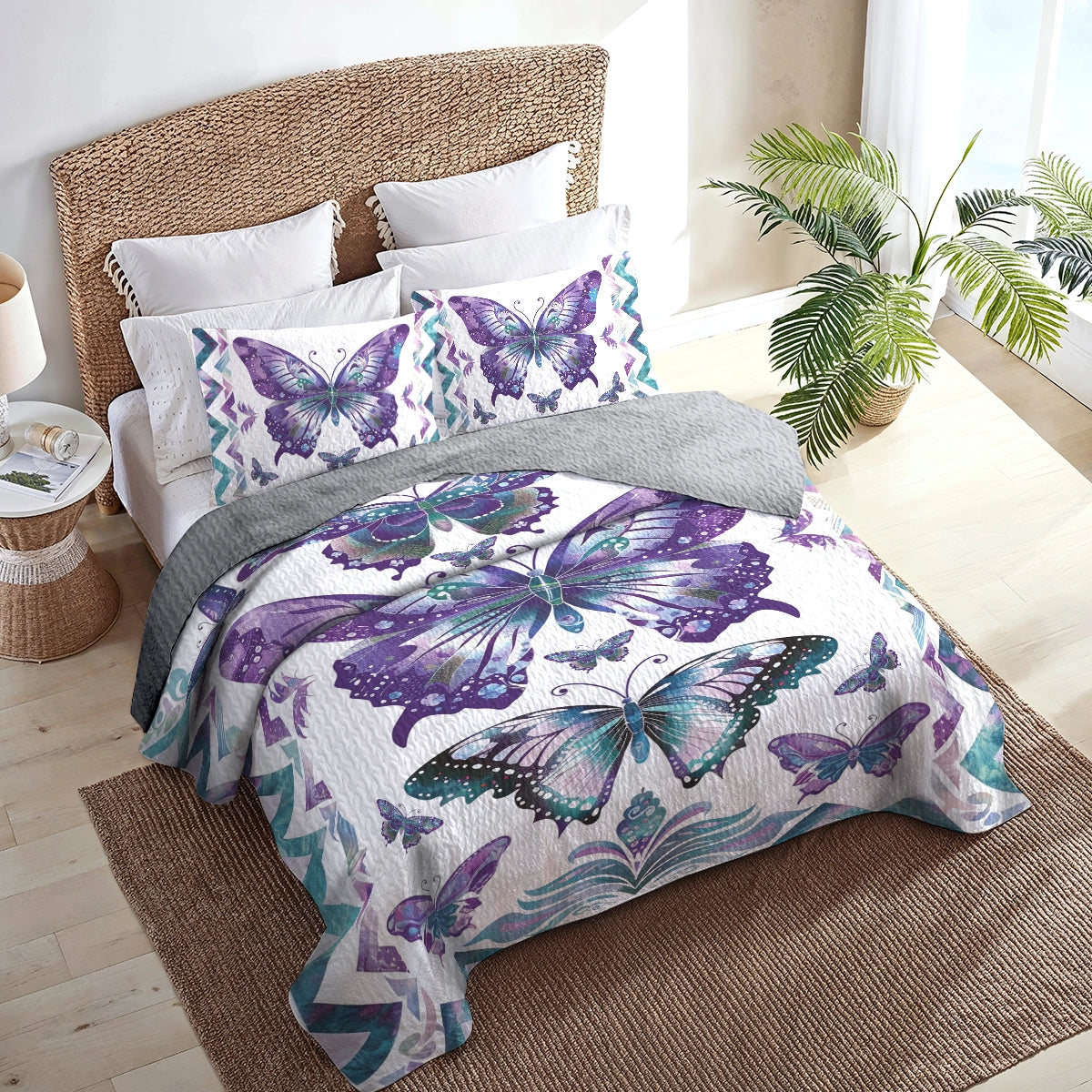 Shineful All Season Quilt 3-Piece Set Mystic Butterfly