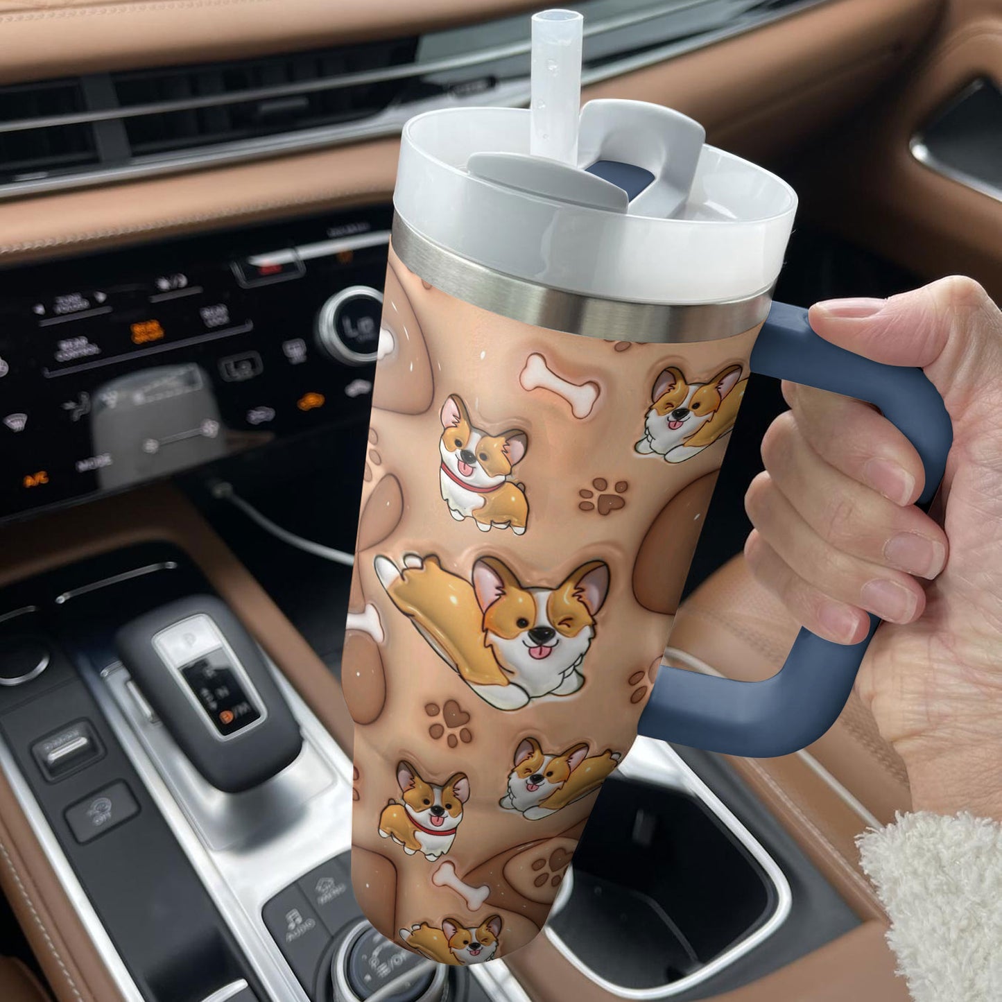 Shineful Glossy Tumbler Puffy Adorable Corgi