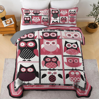 Shineful All Season Quilt 3-Piece Set Charming Owl