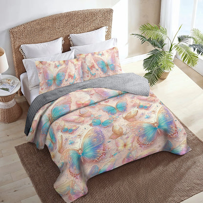 Shineful All Season Quilt 3-Piece Set - Butterfly Fluttering Fantasy