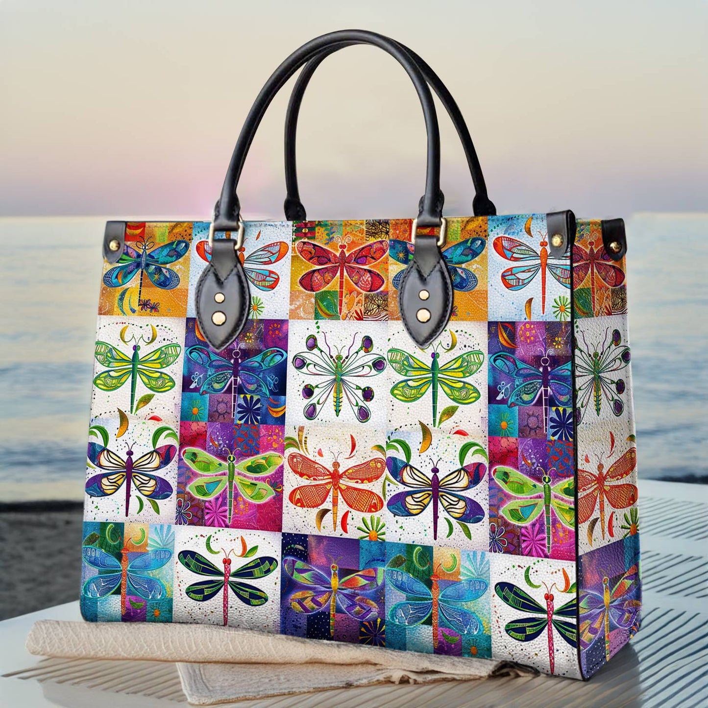 Shineful Leather Bag Dragonfly Colorful Delight