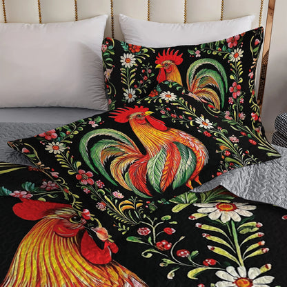 Shineful All Season Quilt 3-Piece Set - Chicken Folklore Rooster