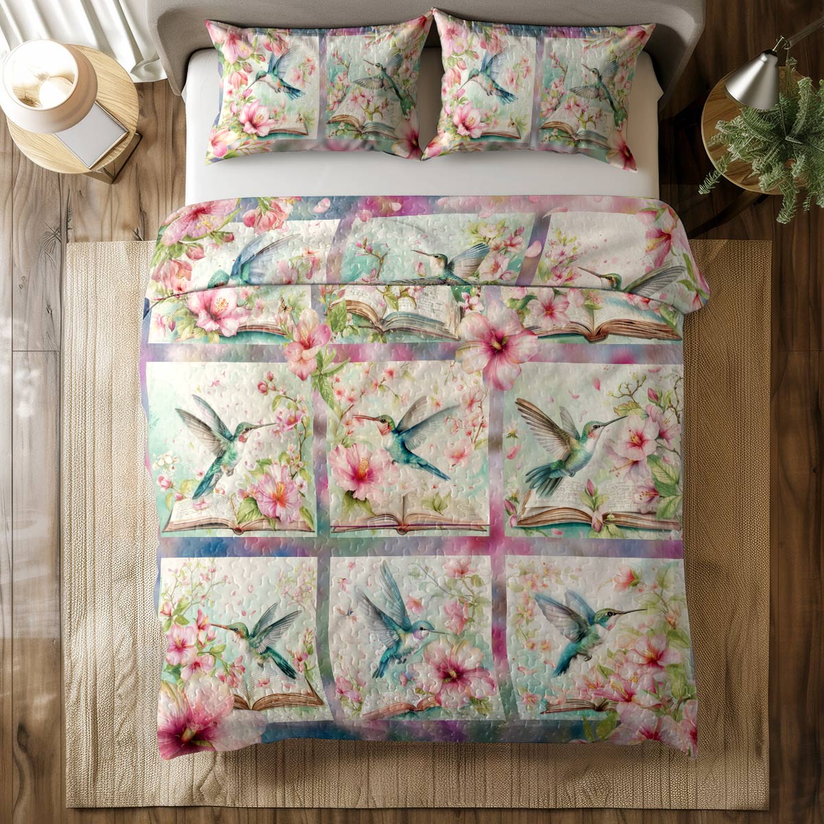 Shineful All Season Quilt 3-teiliges Set Hummingbird Bliss