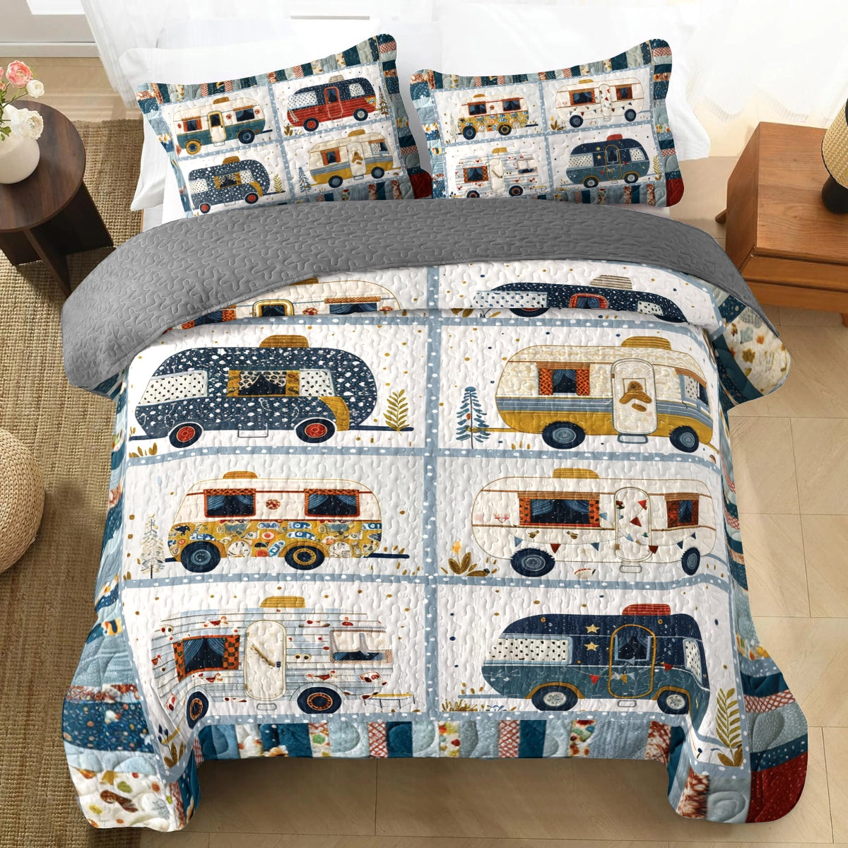 Shineful All Season Quilt 3-Piece Set Lovely Camper