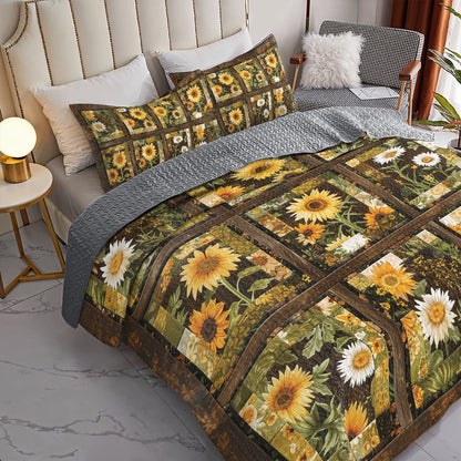 Shineful All Season Quilt 3-Piece Set Sunflower Serenade