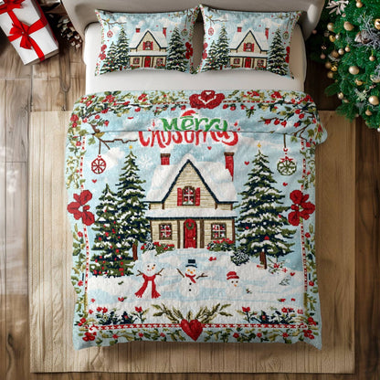 Shineful All Season Quilt 3-Piece Set Christmas Cottage