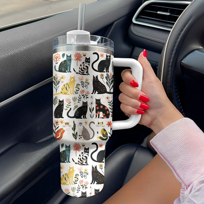 Shineful Tumbler Botanical Cat Bliss