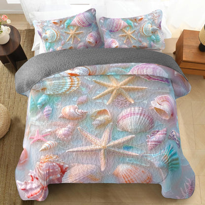 Shineful All Season Quilt 3-Piece Set - Seashell Whisper