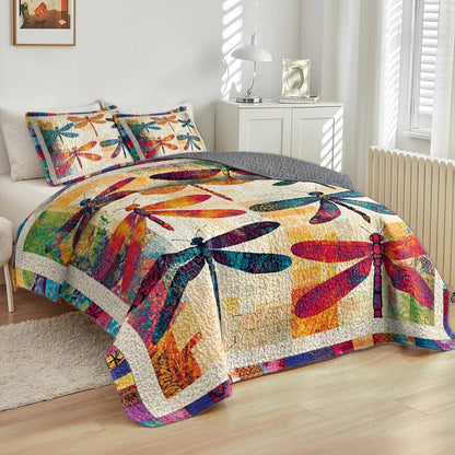 Shineful All Season Quilt 3-Piece Set Dragonfly Dreams Vintage