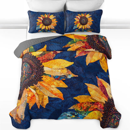 Shineful All Season Quilt 3-Piece Set Radiant Sunflower