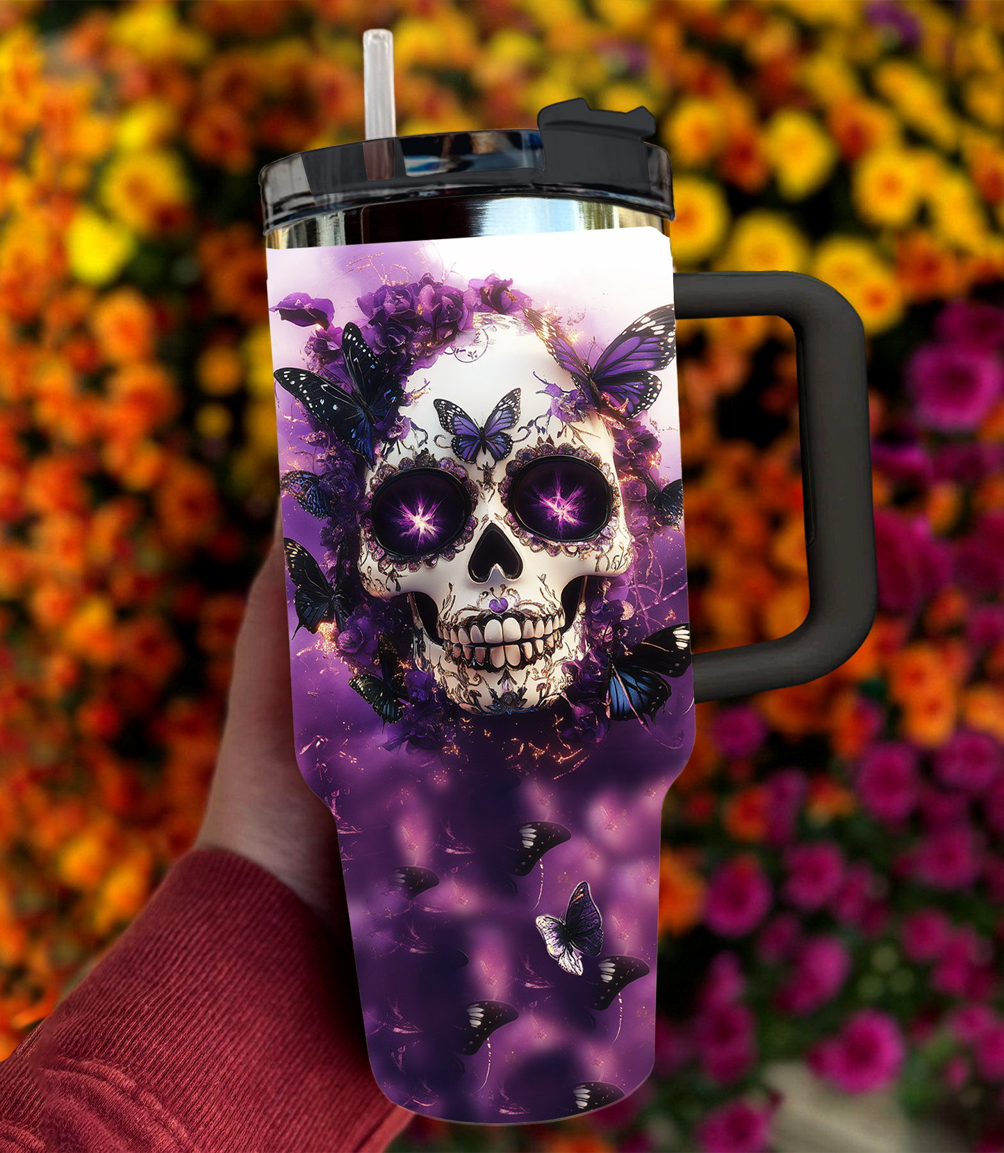 Shineful Tumbler Sugar Skull Butterfly Bliss