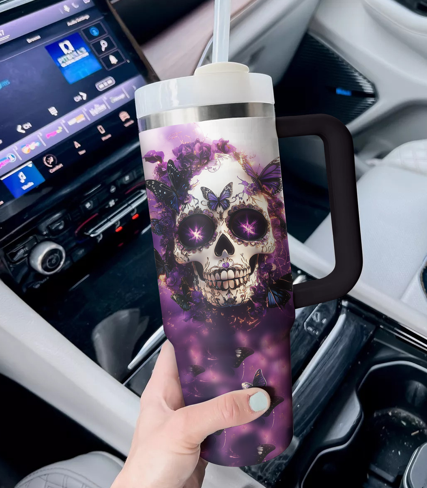 Shineful Tumbler Sugar Skull Butterfly Bliss