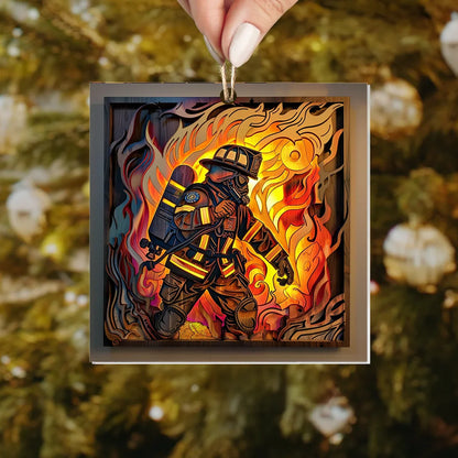 Shineful Acrylic Ornament Firefighter : First Responder Flask Set