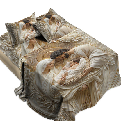 Shineful 4-Piece Bed Sheet Set - Holy Family