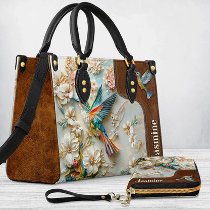 Shineful Leather Bag Personalized Wings of Bloom