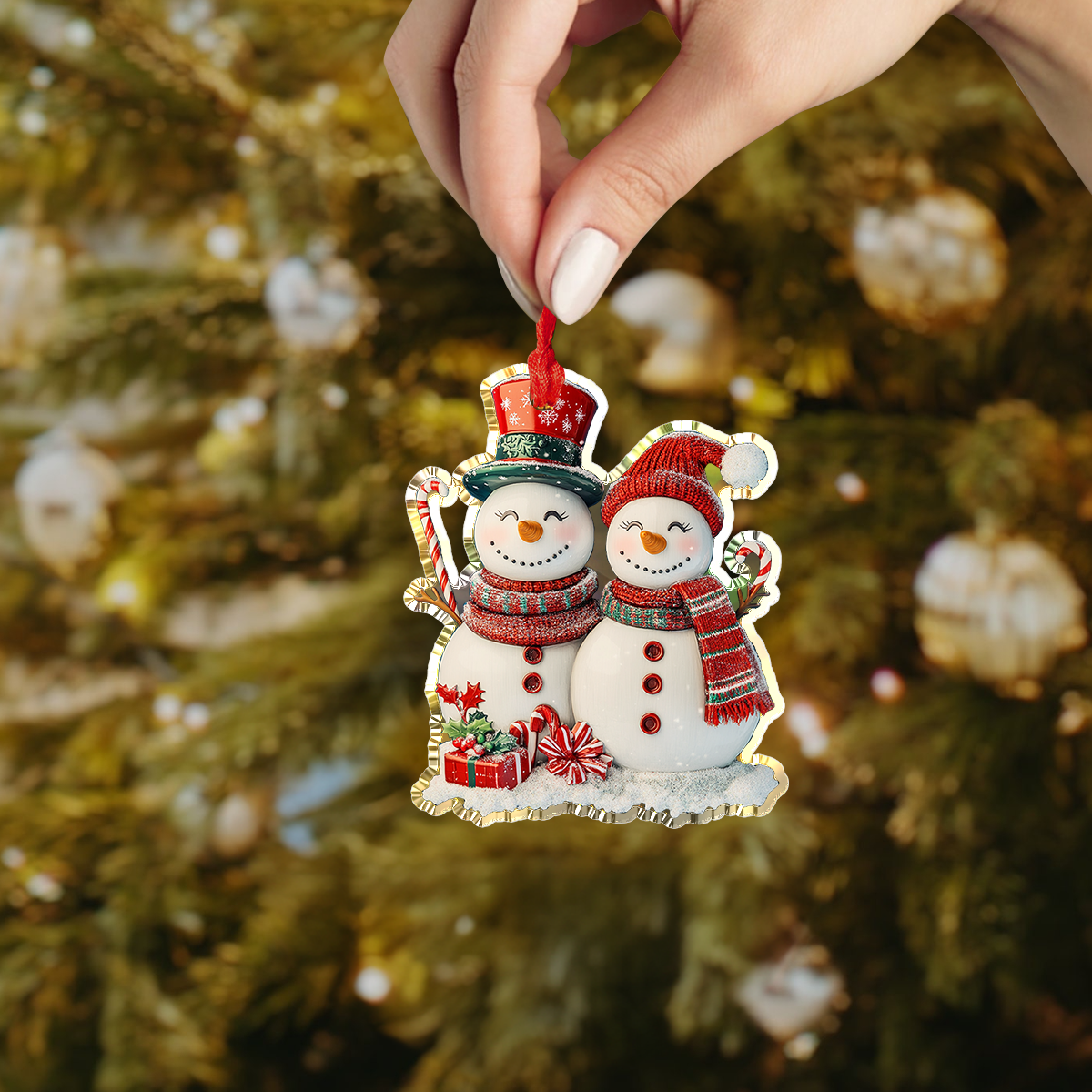 Shineful 2D Acrylic Ornament Happy Snowman Christmas