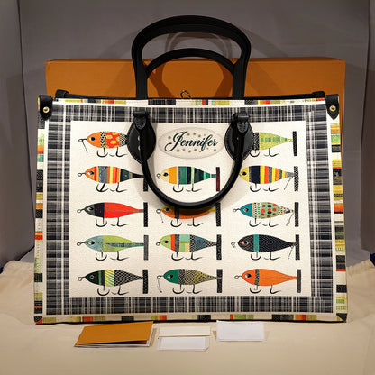 Shineful Leather Bag Personalized Vintage Fishing Lures