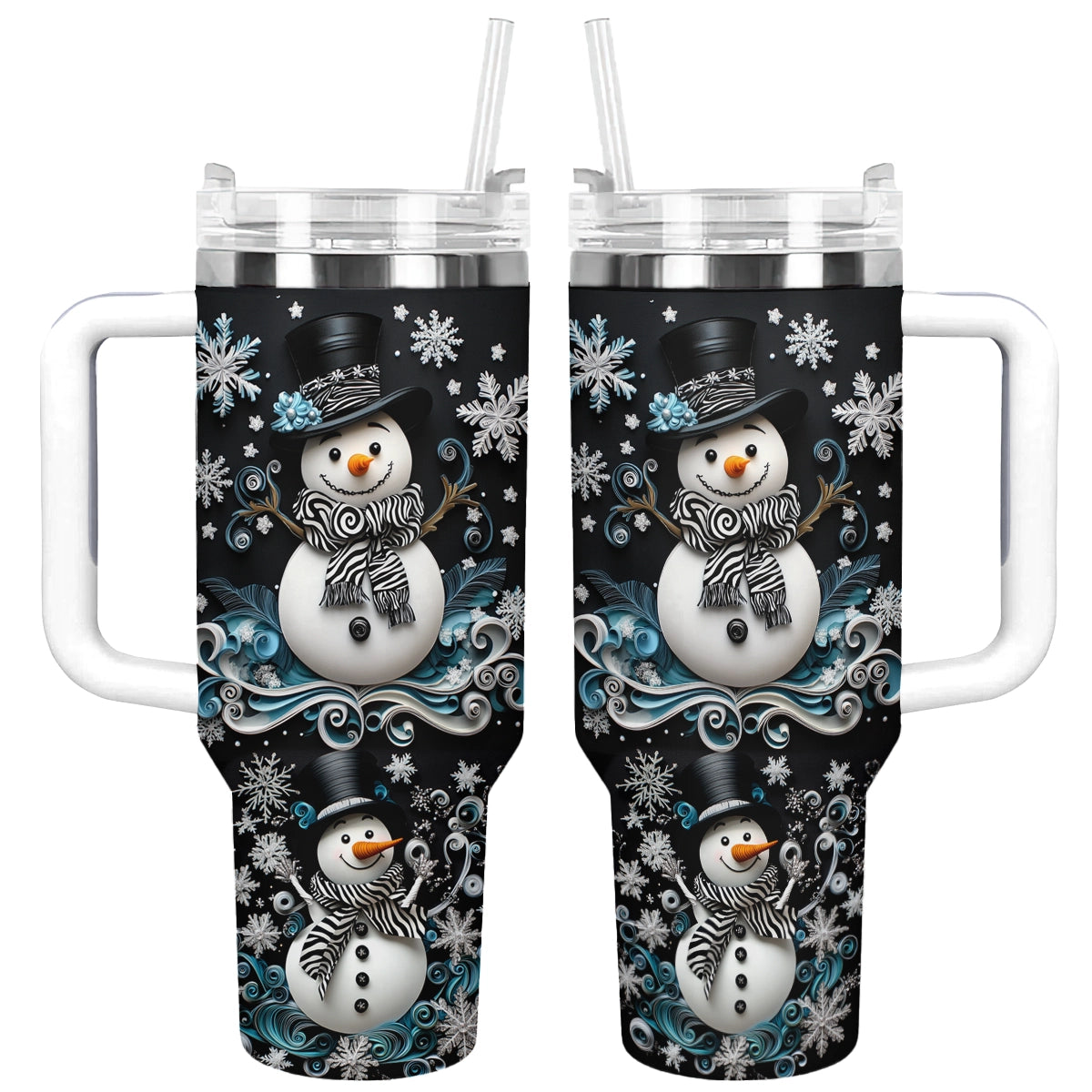 Shiny Glossy Tumbler Schneeflocke Charm Schneemann