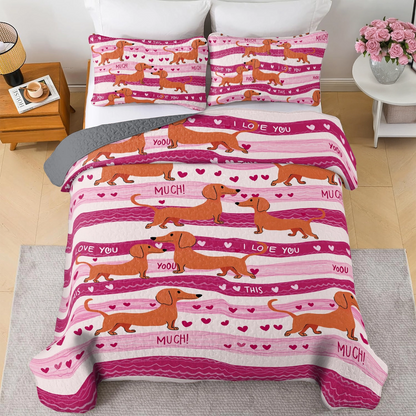 Shineful All Season Quilt 3-Piece Set Puppy Love Forever