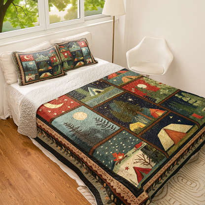 Shineful All Season Quilt 3-teiliges Set - Nächtliches Camping-Abenteuer