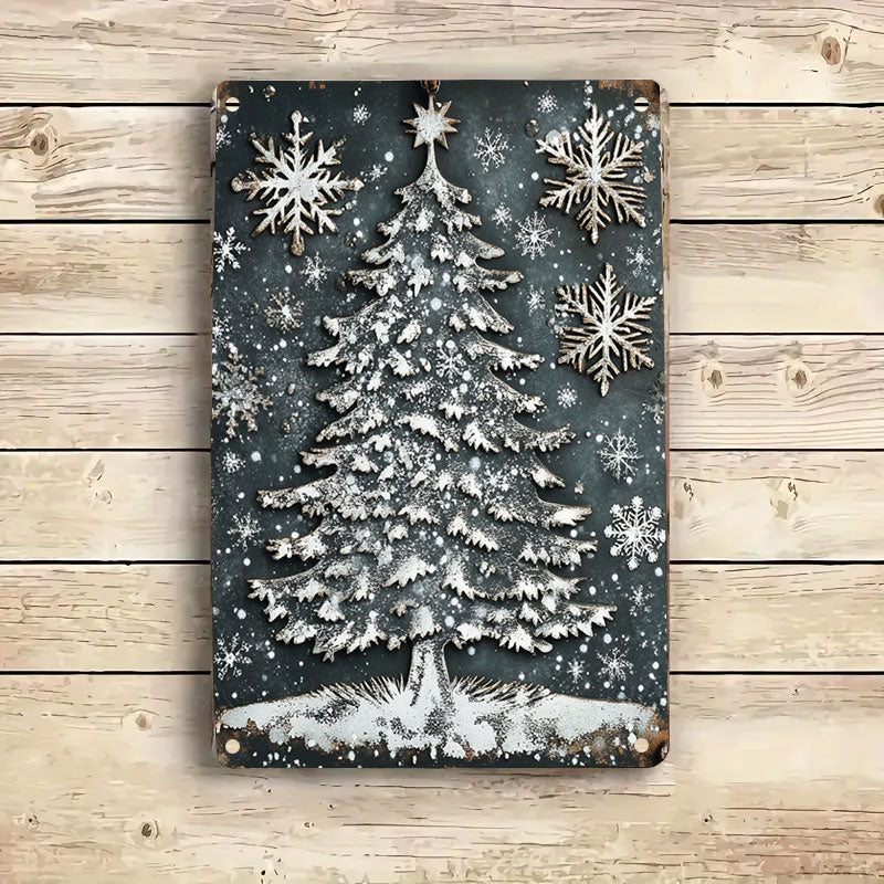 Shineful 2D Metal Sign Vintage Christmas Tree