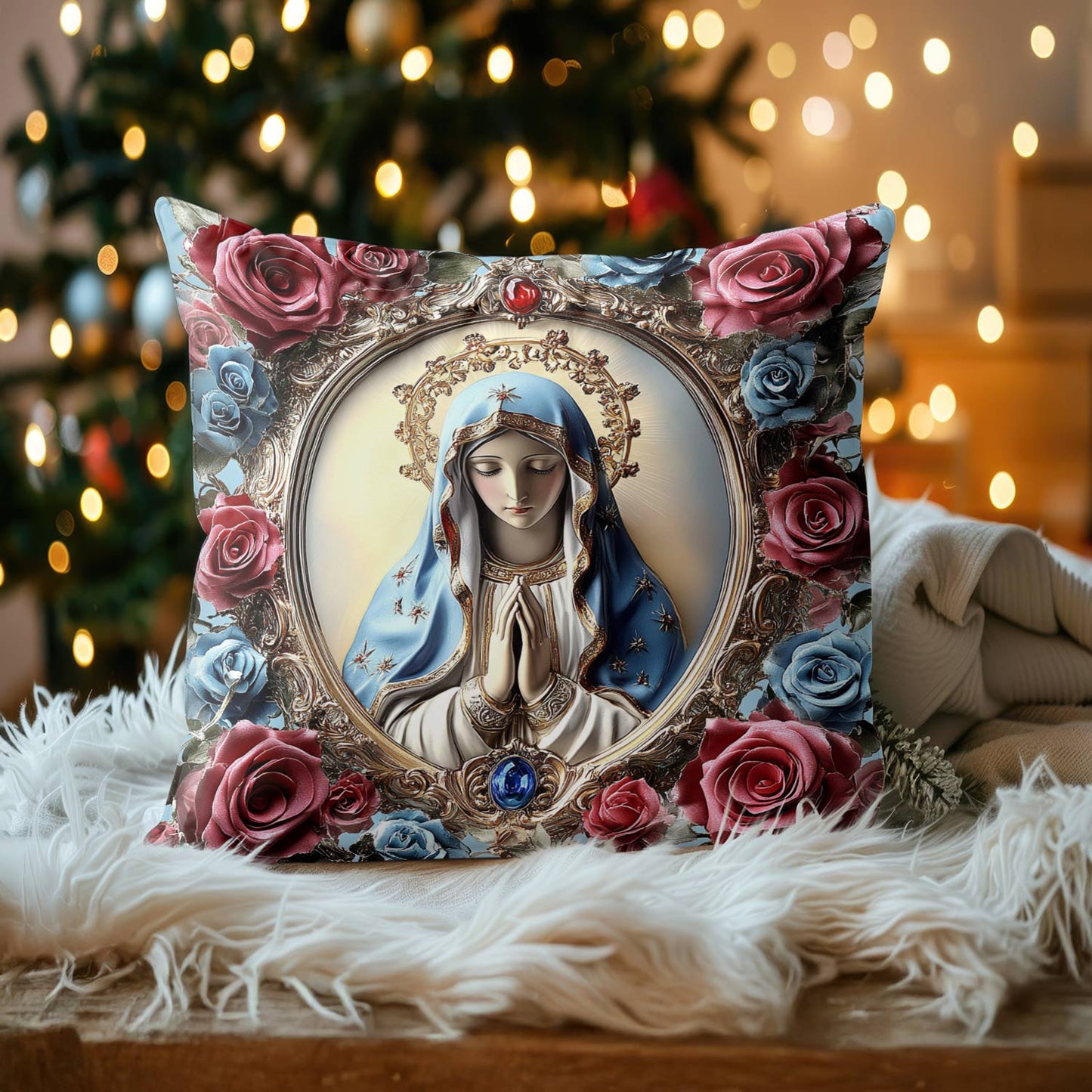 Shineful 2D Print Cushion Cover, Pillowcase, Pillows Covers Holy Mother’s Embrace