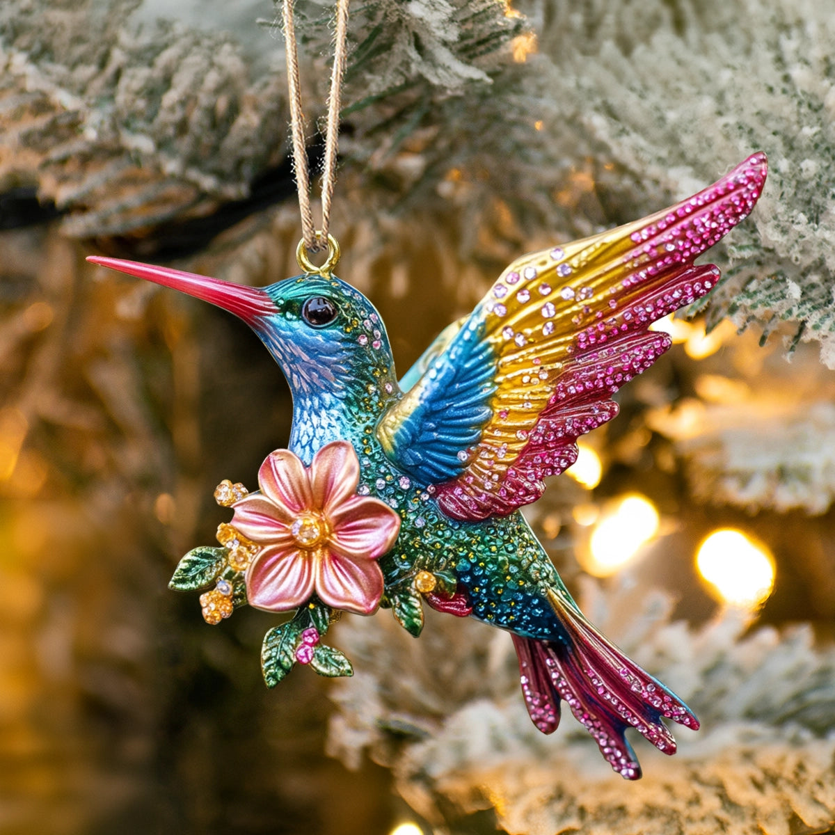 Shineful 2D Acrylic Ornament Radiant Hummingbird Harmony