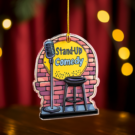 Glänzendes 2D-Ornament aus Acryl – skurrile Stand-Up-Hommage 