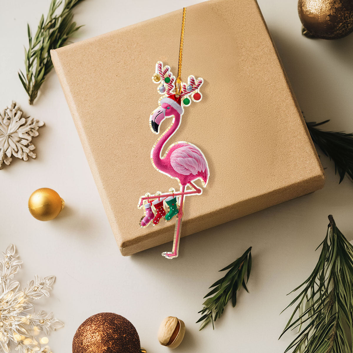 Shineful 2D Acrylic Ornament Lovely Flamingo