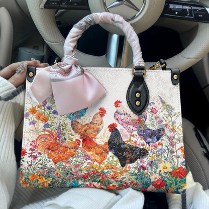 Shineful Leather Bag Chicken Rooster Garden Bliss