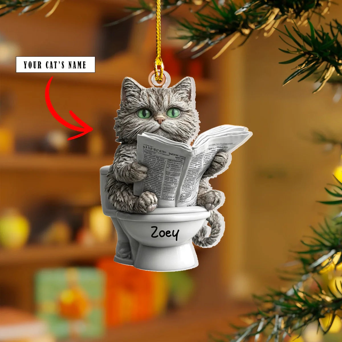 Shineful Acrylic Ornament Purrfectly Quirky Cat