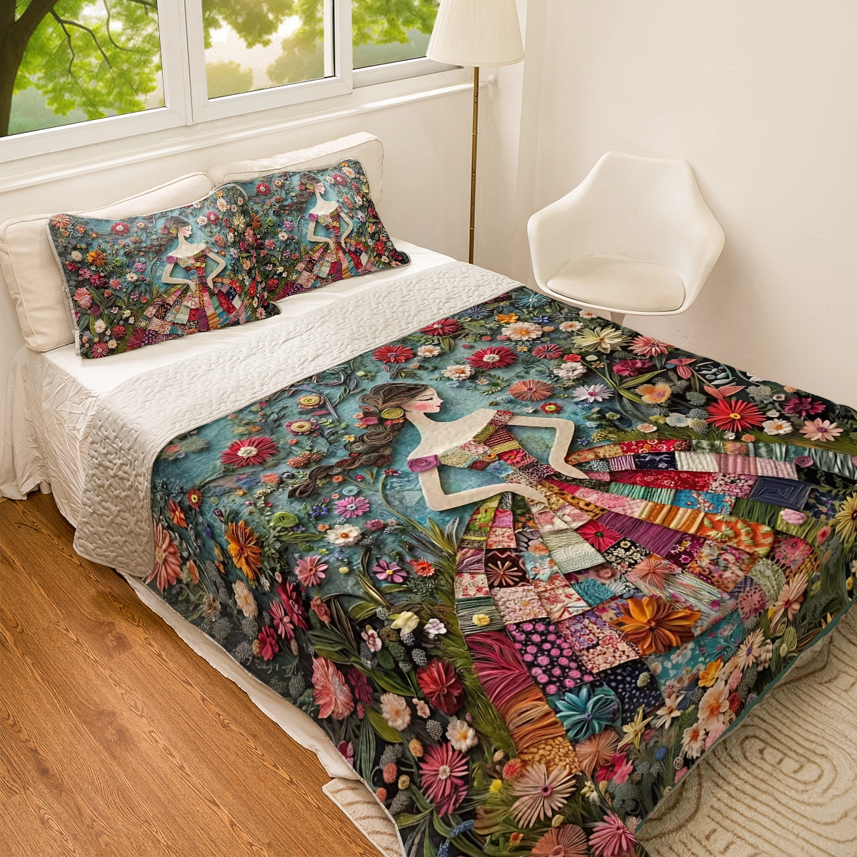 Shineful All Season Quilt 3-Piece Set Floral Fantasy