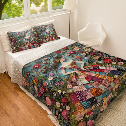 Shineful All Season Quilt 3-teiliges Set Floral Fantasy 