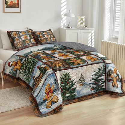 Shineful All Season Quilt 3-Piece Set - Gingerbread Dreams