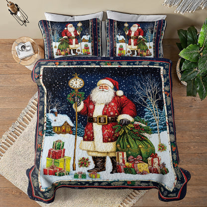 Shineful All Season Quilt 3-Piece Set - Santa's Midnight Gift Delivery