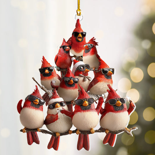 Shineful 2D Acrylic Ornament - Cool Cardinal Crew