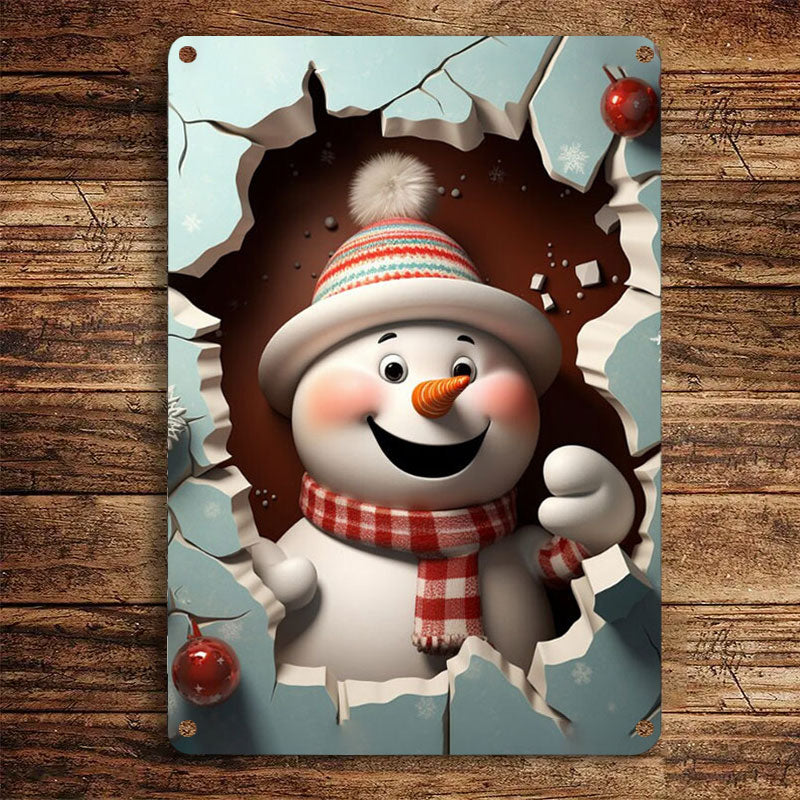 Shineful 2D Metal Sign Cute Snowman