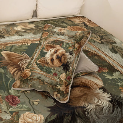 Shineful All Season Quilt 3-Piece Set Luxe Yorkie Companion