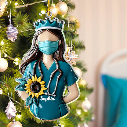 Shineful 2D Acrylic Ornament Personalized Nurse Sunshine