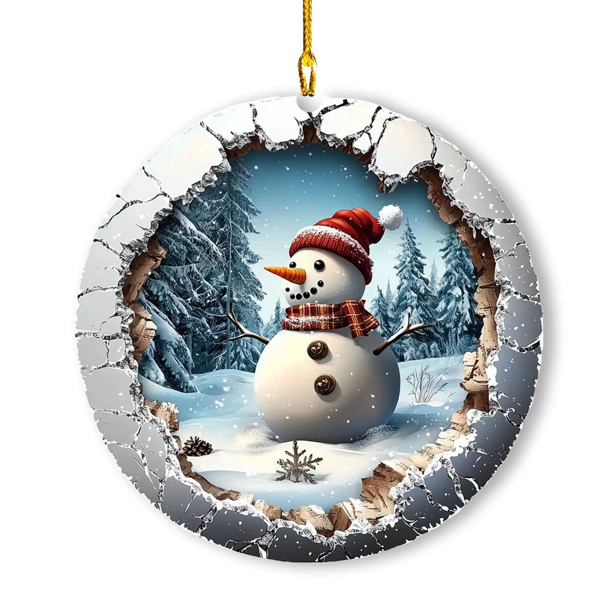 Shineful Acrylic Ornament Custom Photo Christmas Snowy Winter Joy