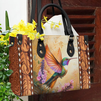 Shineful Personalized Leather Bag Elegant Hummingbird