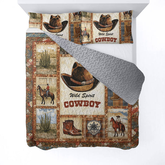 Shineful All Season Quilt 3-Piece Set - Wild Spirit Cowboy