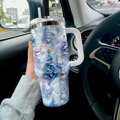 Shineful Glossy Tumbler Cute Snowmen