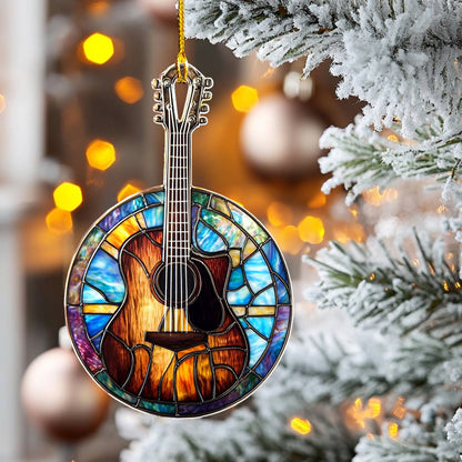 Shineful 2D Acrylic Ornament Stained Glass Guitar