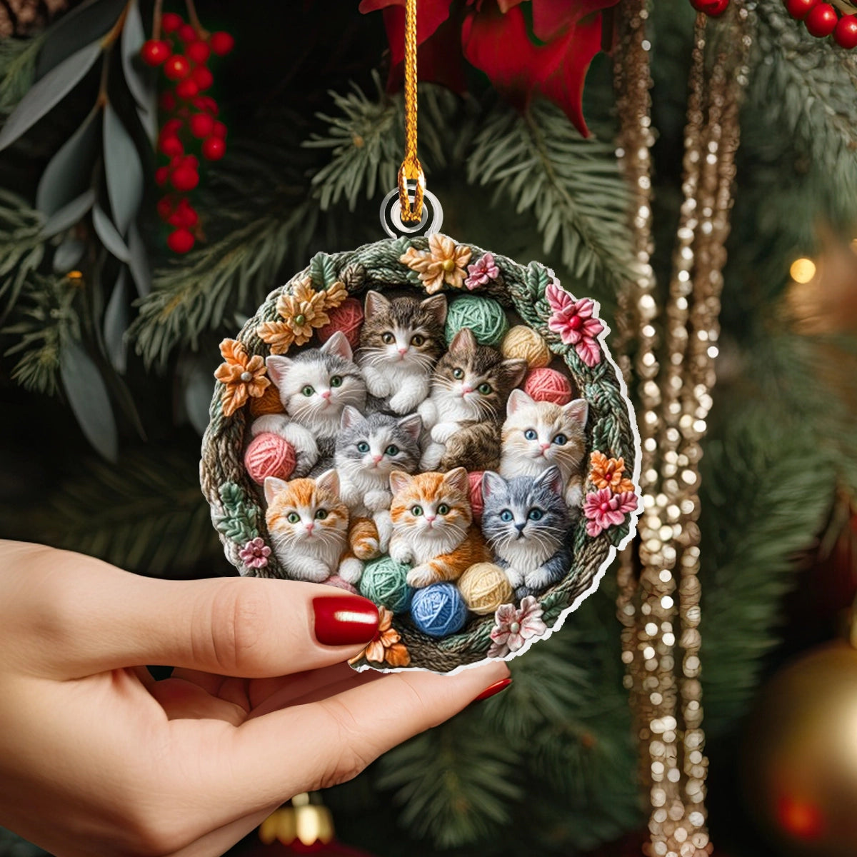 Shineful Acrylic Ornament Kitten Cozy