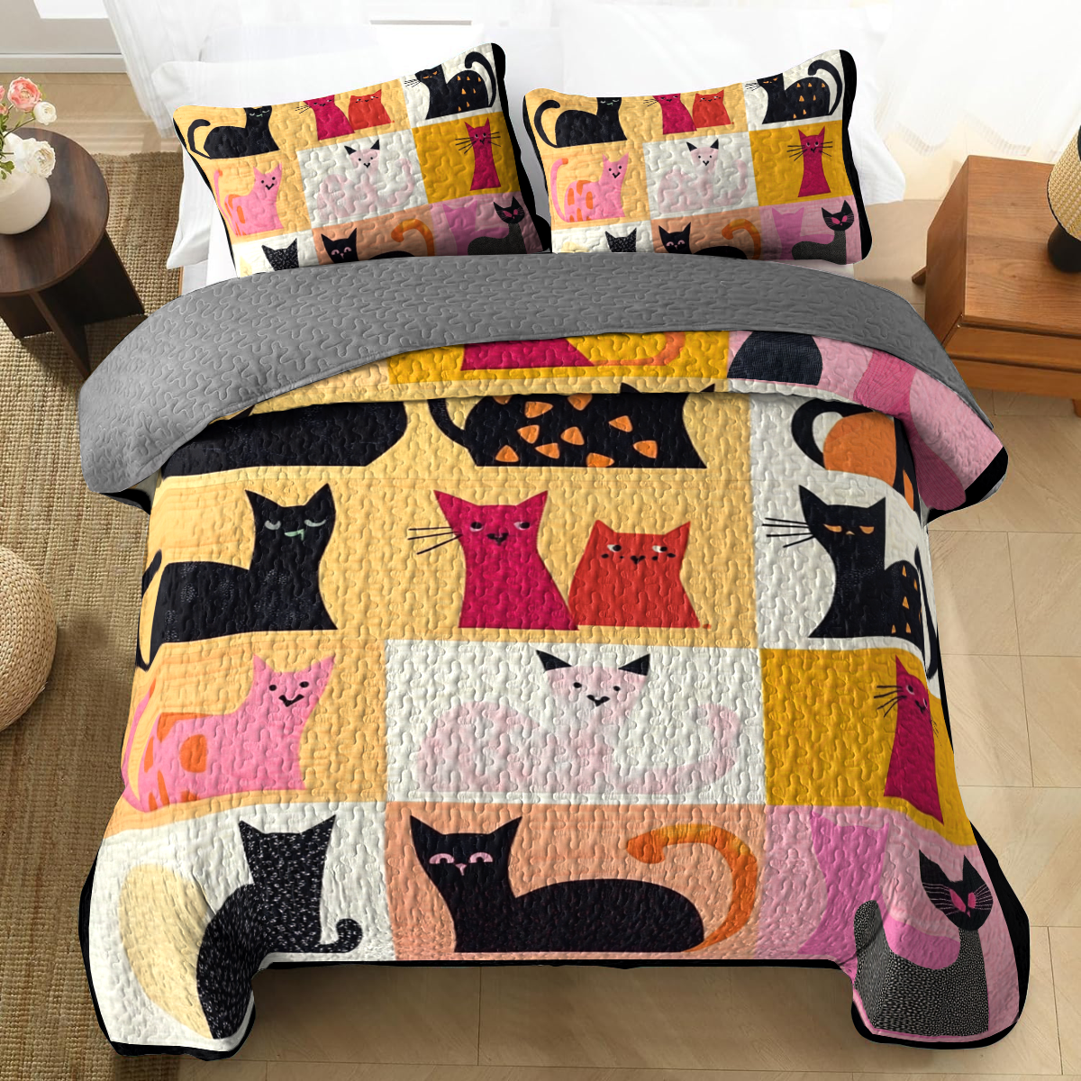 Shineful All Season Quilt 3-Piece Set - Whisker Wonderland